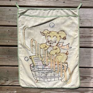 Adorable hand made laundry sack from the 1940’s